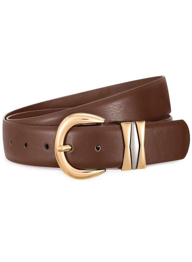 سوزدي أحزمة جلدية نسائية من SUOSDEY للجينز والسراويل والفساتين، أحزمة جلدية نسائية بإبزيم ذهبي - Image 1