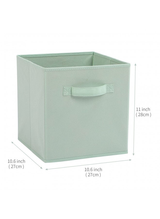 Stero Fabric Storage Bins 6 Pack Fun Colored Durable Storage Cubes with Handles Foldable Cube Baskets for Home, Kids Room, Closet and Toys Organization Cyan, Green, Yellow, Purple, Pink and Peachpuff - Image 1