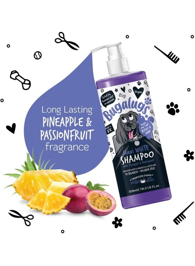 Bugalugs Maxi White Dog Shampoo 500ml with Pineapple & Passionfruit - Image 2