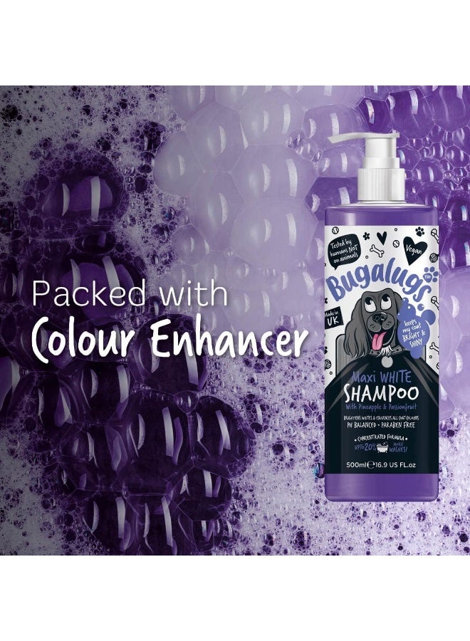 Bugalugs Maxi White Dog Shampoo 500ml with Pineapple & Passionfruit - Image 4