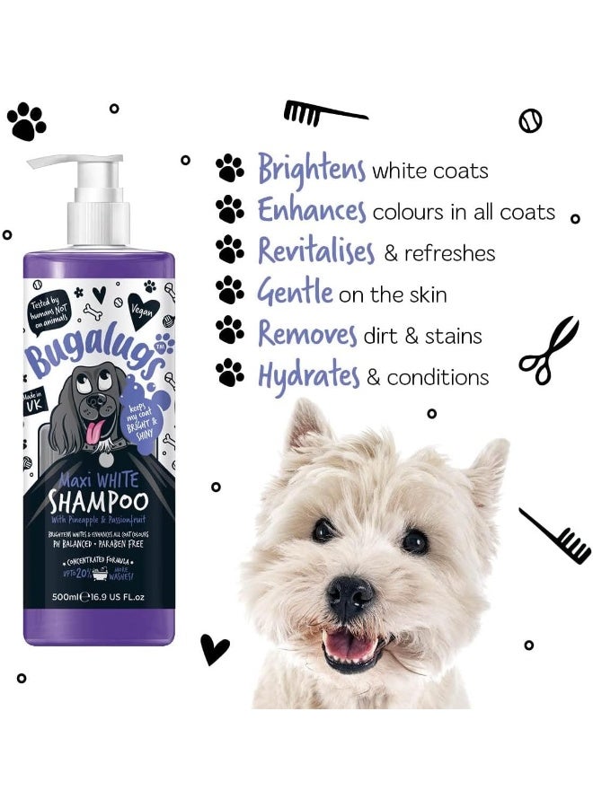 Bugalugs Maxi White Dog Shampoo 500ml with Pineapple & Passionfruit - Image 3