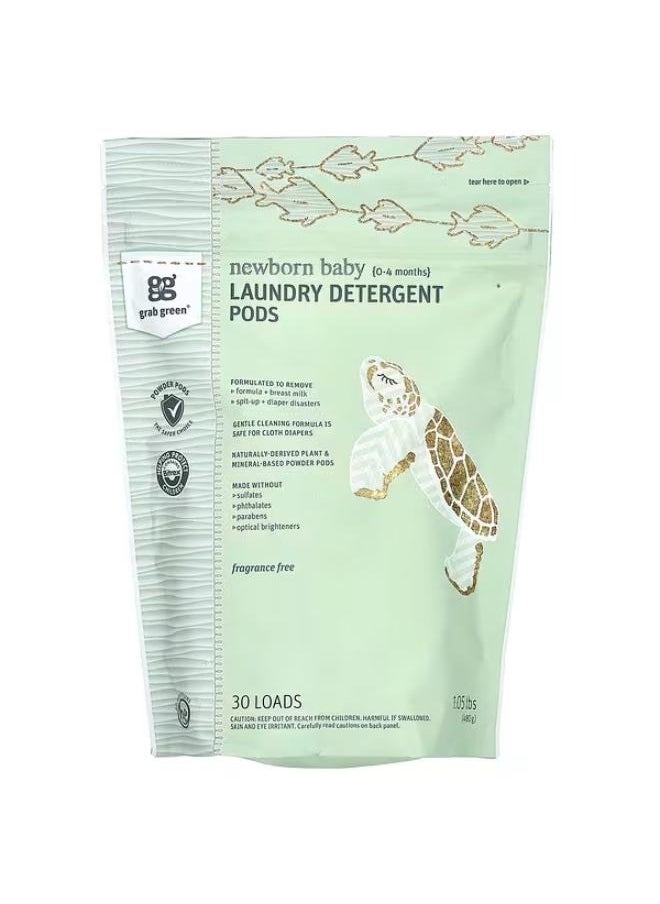 Grab Green - Newborn Baby Laundry Detergent Pods, 0-4 Months, Fragrance Free, 30 loads, 1.05 lbs (480 g) - Image 1