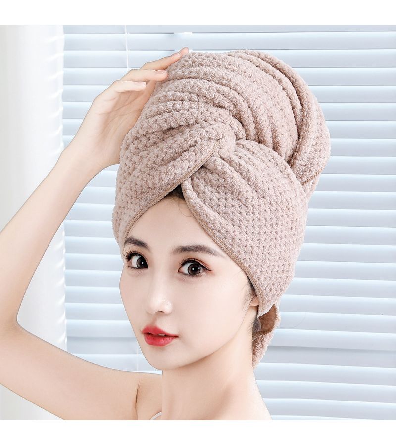 Women Quick Dry Microfiber Hair Towel Highly Absorbent Curly Hair Wrap Pink Unscented Home Bathroom High Absorbency Hair Care Cap - Image 5