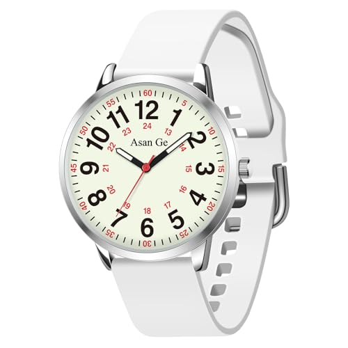 Asan Ge 40MM 3ATM Waterproof Wear Resistant Anti-Scratch Analog Nurse Watch 12/24 Hour Luminouse with Second Hand Military Time Big Face Easy to Read,Soft Breathable Easy to Clean Gift for Women - Image 1