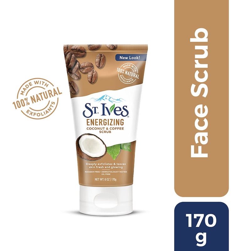 ST. Ives St Ives Energizing Face Scrub Coconut Coffee Deep Cleanser for Bright Skin Paraben Free Dermatologically Tested 170 gm - Image 2