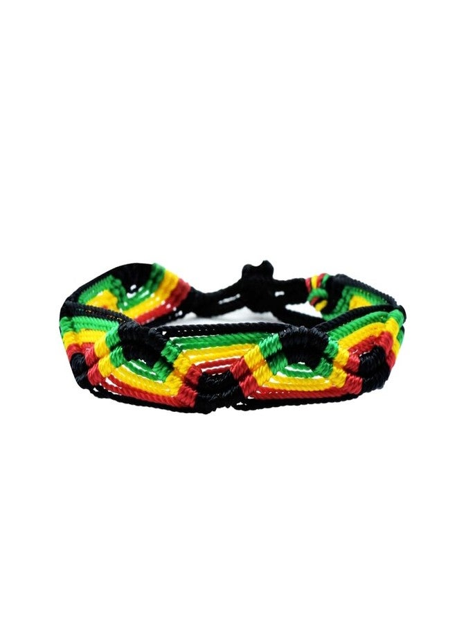 BDM Rastafari Elastic Bracelet with red, Green and Yellow Beads. BOD Marley, Rasta, Reggae and Hippie Bracelet. - Image 1