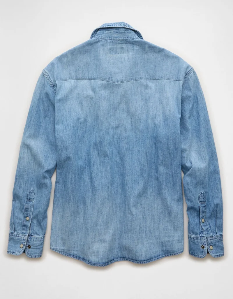 American Eagle  AE Relaxed Fit Western Denim Shirt for Men | Best Price UAE