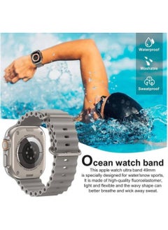 Generic (Pack of 4) Ocean Watch Band Silicon Band for Apple Watch Ultra 1/2 49mm 46mm 45mm 44mm 42mm, Silicone Sport Strap Compatible with iwatch Series 10 9 8 7 6 5 4 3 2 1 SE  - Image 2