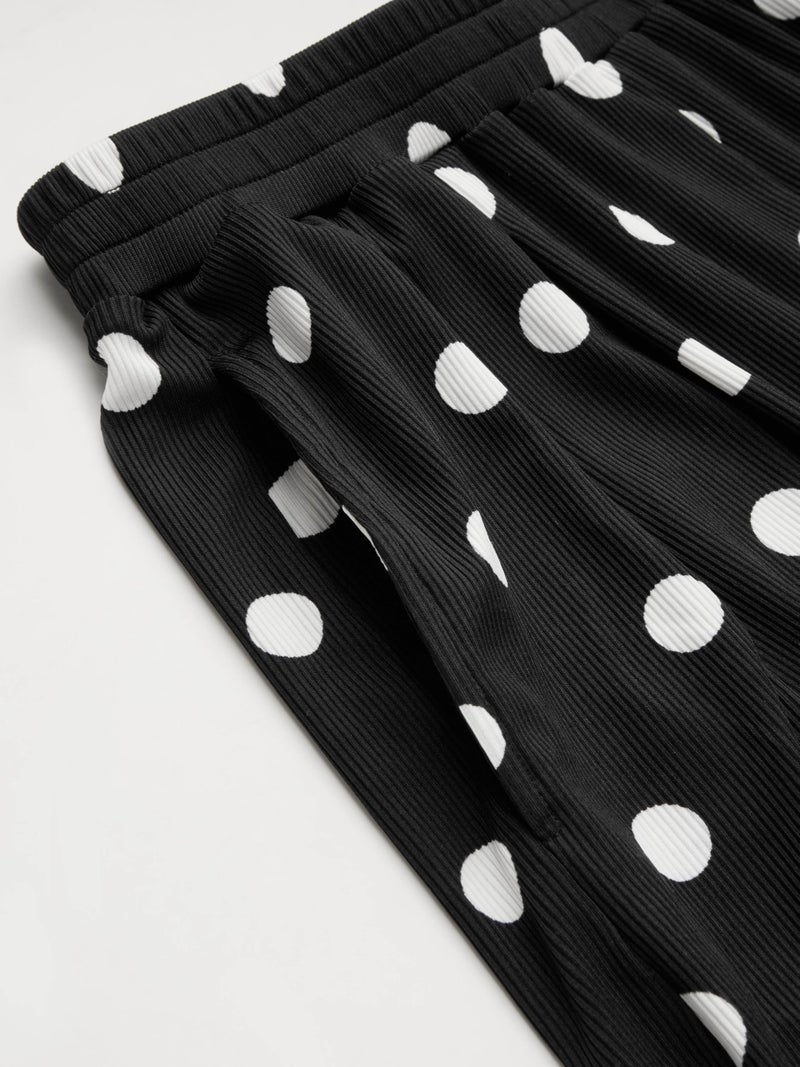 CIDER Polka Dot Palazzo Pants for Women Wide Leg Flowy Pants with Pockets Elastic Mid Waist Summer Beach Vacation Outfits - Image 2
