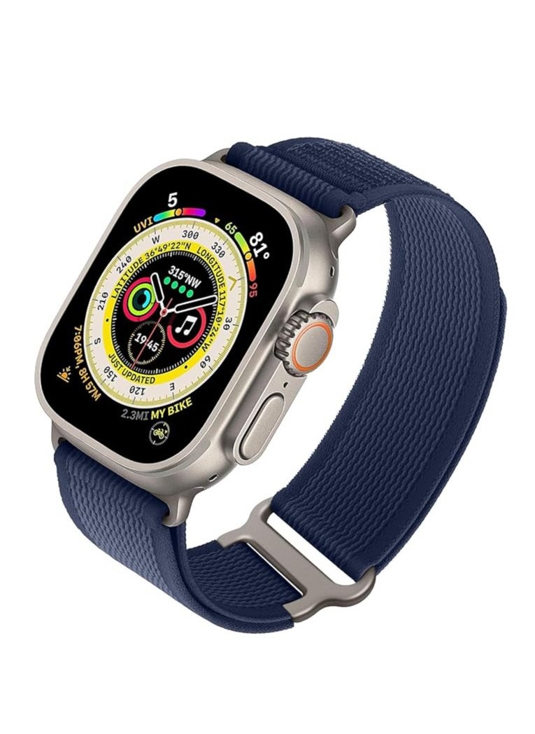 Modified Nylon Strap Compatible with Apple watch Series Ultra 2 | 9 | 8 Ultra | 8 | 7 | 6, 49/45/44/42 mm, Breathable Nylon Strap with Buckle adhesive closing