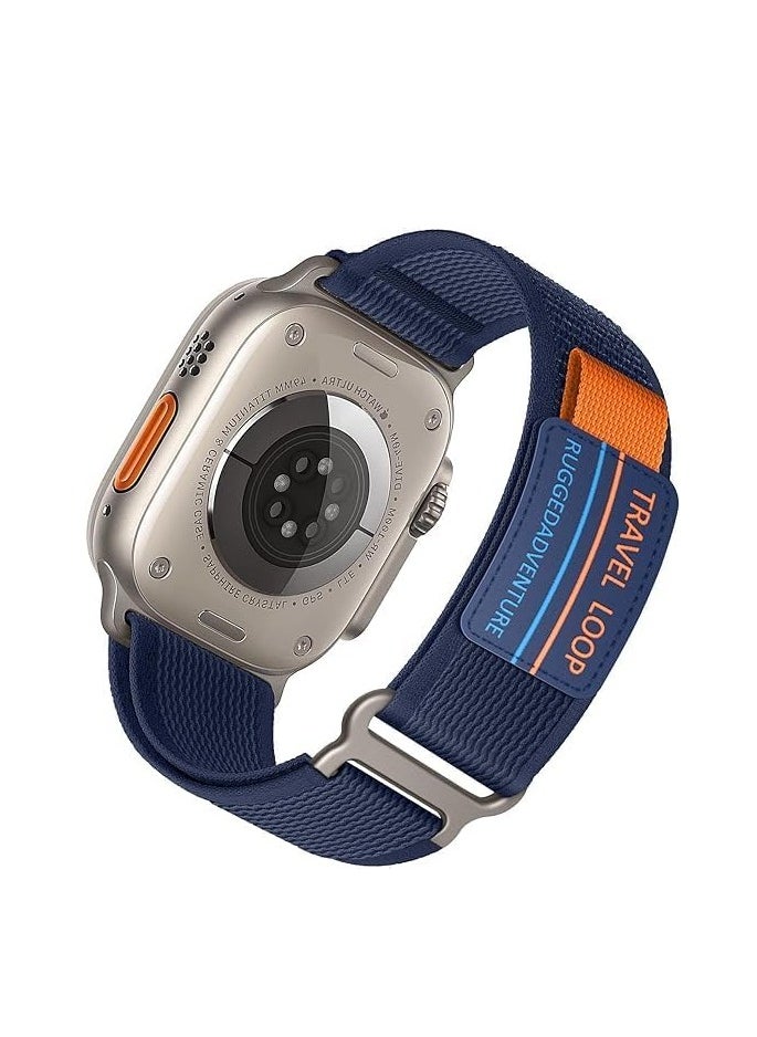 Modified Nylon Strap Compatible with Apple watch Series Ultra 2 | 9 | 8 Ultra | 8 | 7 | 6, 49/45/44/42 mm, Breathable Nylon Strap with Buckle adhesive closing