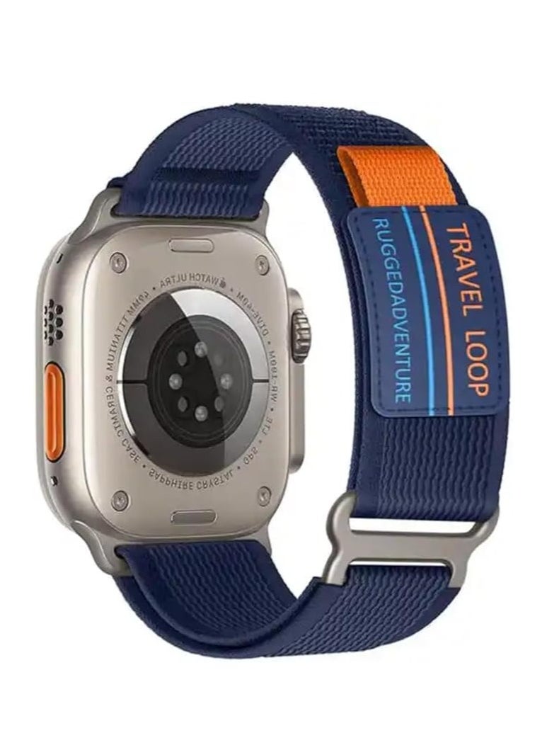 Modified Nylon Strap Compatible with Apple watch Series Ultra 2 | 9 | 8 Ultra | 8 | 7 | 6, 49/45/44/42 mm, Breathable Nylon Strap with Buckle adhesive closing