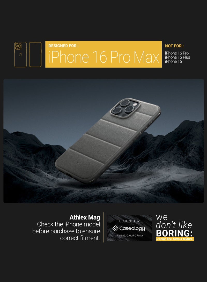 Caseology غطاء حماية آثليكس ماغ لجهاز آيفون 16 برو ماكس مع تقنية ماغ سيف - رمادي نشط - Image 2