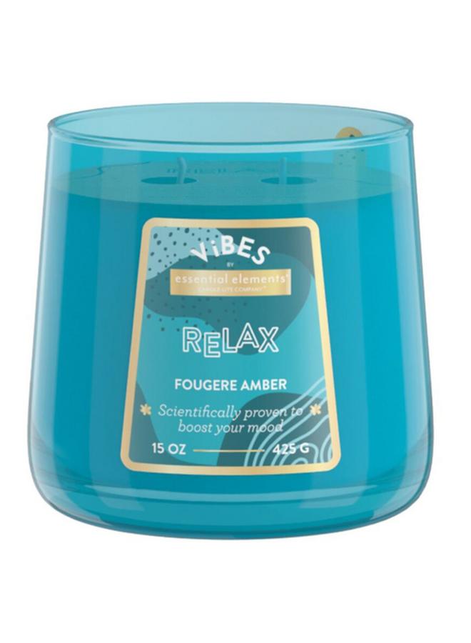 CANDLE-LITE Essential Elements Vibes Relax Fougere Amber 2-Wick Jar Candle 15Oz 46341696