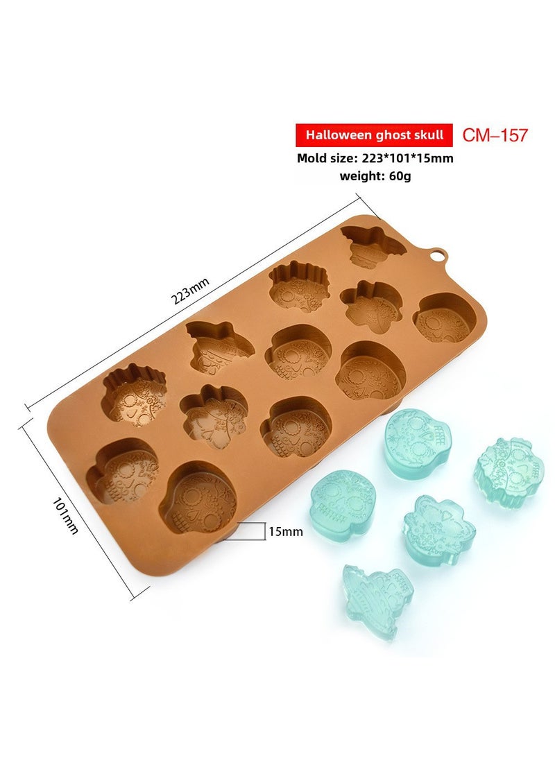 Generic - Halloween Pumpkin Silicone Mold Witch Skull Candy (60g) Ghost CM-157 - Image 1