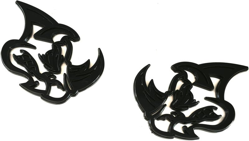 Chywcar 2Pcs 3D Rhino Emblems Car Badge - Glossy Black Decal for Cars, Trucks, SUVs, and Motorcycles - Image 2