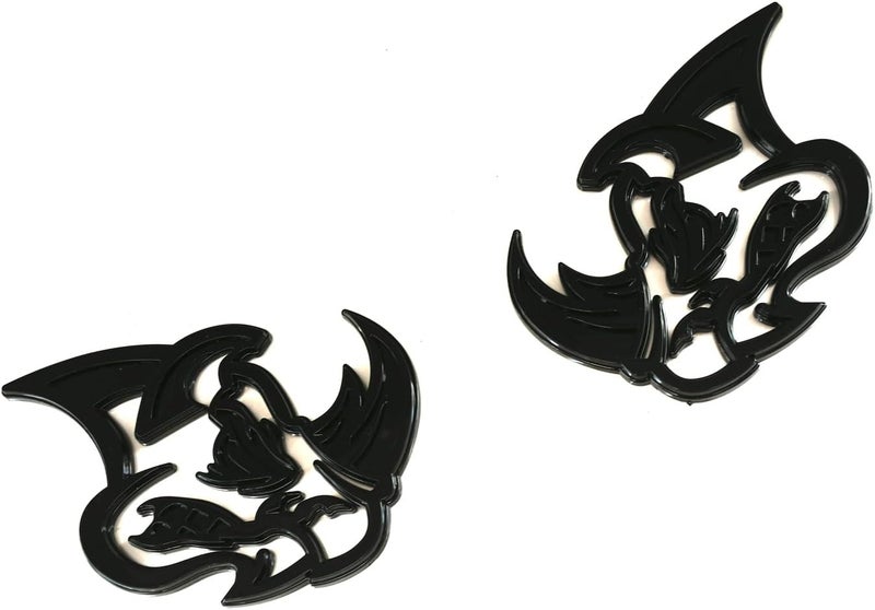 Chywcar 2Pcs 3D Rhino Emblems Car Badge - Glossy Black Decal for Cars, Trucks, SUVs, and Motorcycles - Image 3