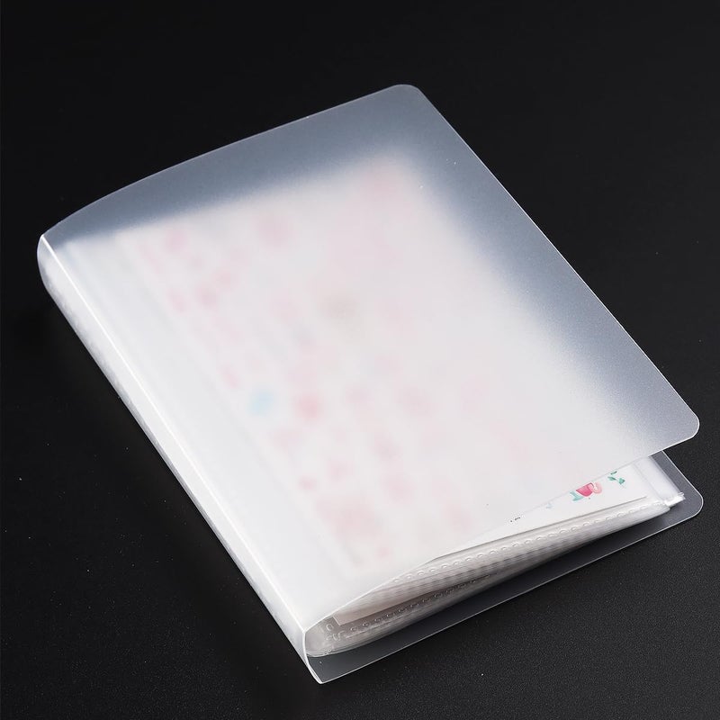 Fcozpjk 1Pcs 40 Slots Transparent Stickers Storage Book, Nail Sticker Organizer for Decals Collecting, Empty Display Book Collecting Holder Binder Case, Sticker Storage Album DIY Nail Art Tools - Image 1