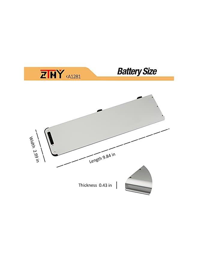 ZTHY A1281 Laptop Battery Replacement For Macbook Pro 15" Aluminum Unibody Series(2008 Version) A1286 Mb470*/A Mb470Ch/A Mb772 Mb772*/A Mb772J/A Mb772*/A Mb772J/A Mb772Ll/A - Image 5