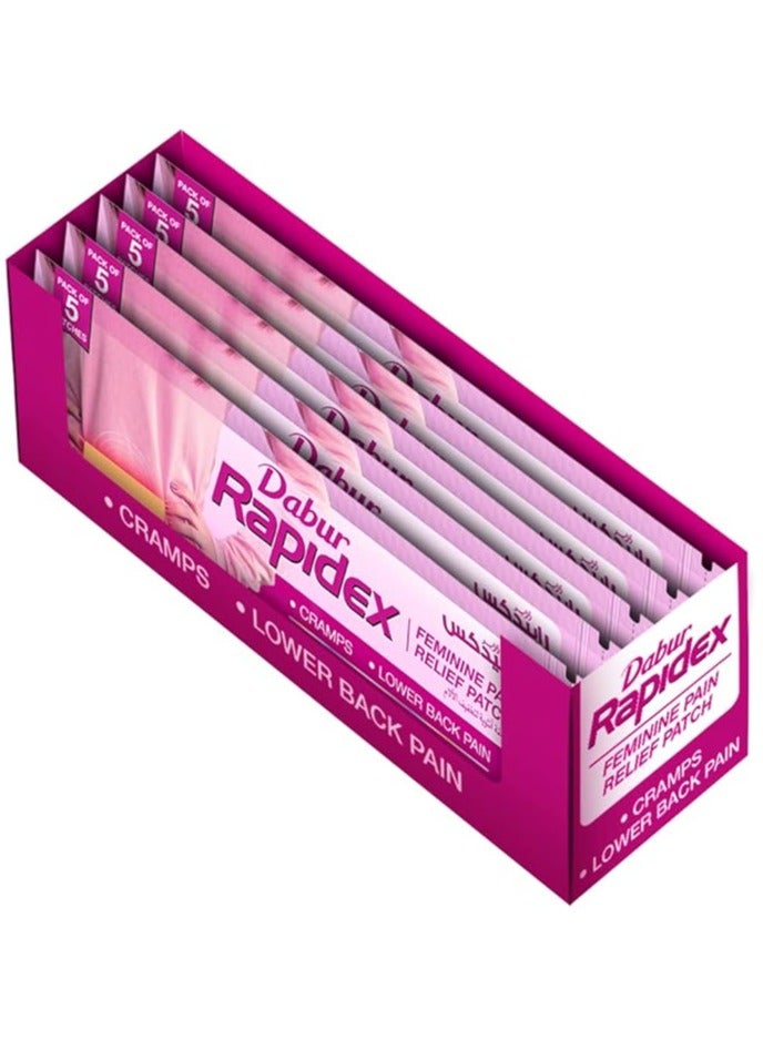 Dabur Dabur Rapidex Feminine Pain Relief Patch 5 Per Pouch | Fast Action & Long Lasting Relief | For Cramps, Lower Back Pain, Period Pain - Image 3