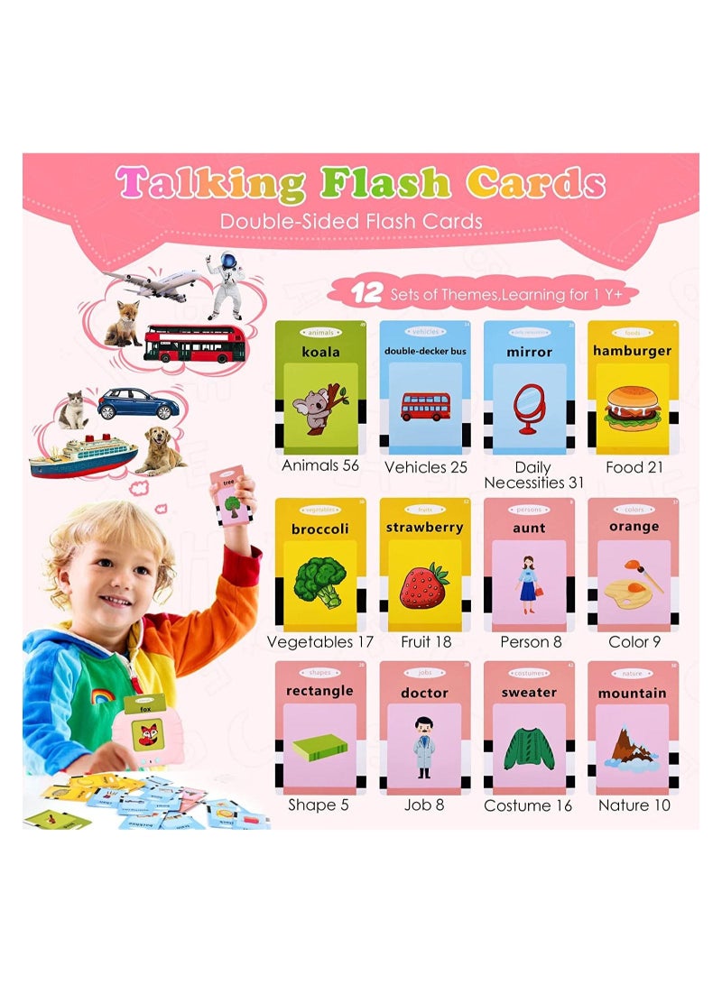 Early Educational Learning Toy,112 Pcs Talking Flash Cards for Preschool Education Learning,Electronic Reading Machine with Flash Cards 224 Words for Toddler Kid 2 3 4 5 6 Year Old - Image 2