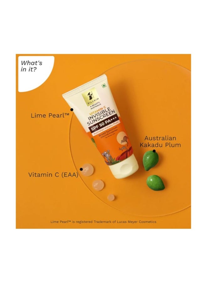 PILGRIM Vitamin C Invisible Sunscreen SPF 50 PA+++ 45ml  - Image 4