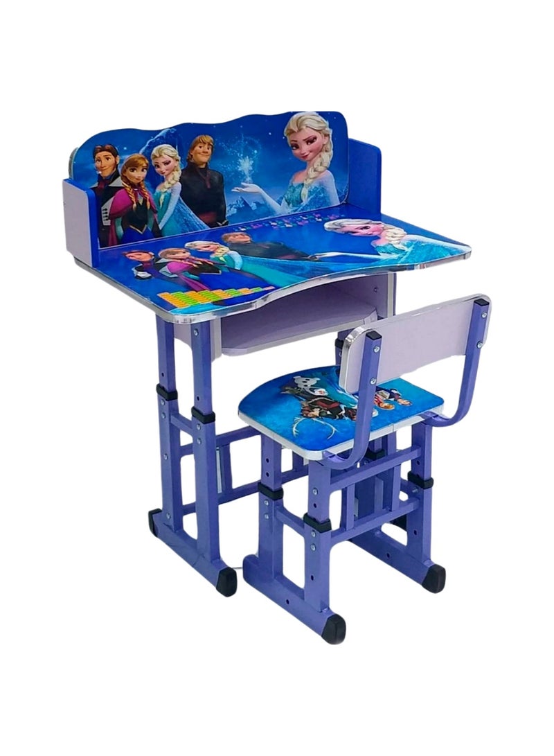 رالي طاولة دراسة تعليمية وكرسي مع ساعة مرفقة متعدد الألوان