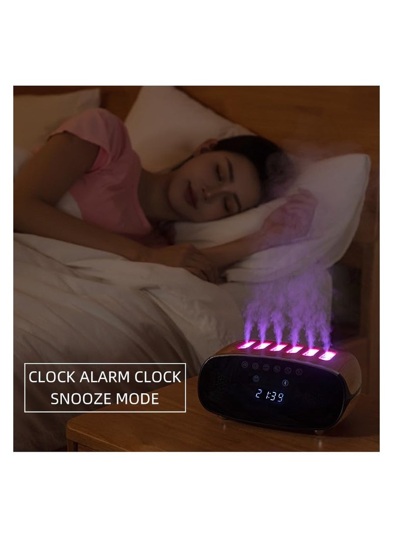 SYOSI - RGB Color Changing Music Sync Cool Mist Humidifier, Flame Diffuser Humidifier 500ML, Multifunctional Modern Clock with Alarm, Bluetooth speaker, Aroma Essential Oil Diffusers for Home Office Bedroom - Image 1