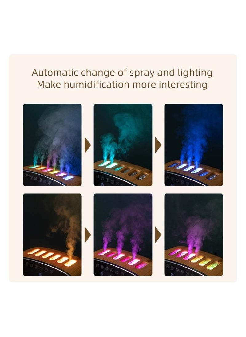 SYOSI - RGB Color Changing Music Sync Cool Mist Humidifier, Flame Diffuser Humidifier 500ML, Multifunctional Modern Clock with Alarm, Bluetooth speaker, Aroma Essential Oil Diffusers for Home Office Bedroom - Image 1