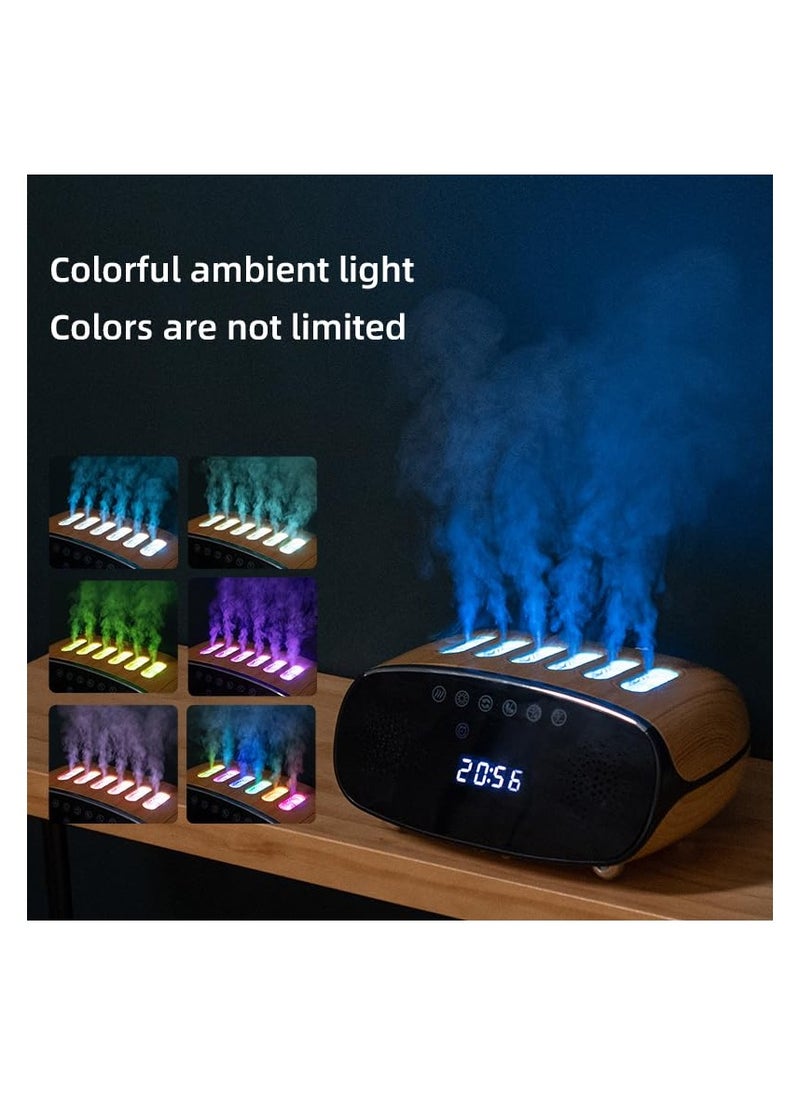 SYOSI - RGB Color Changing Music Sync Cool Mist Humidifier, Flame Diffuser Humidifier 500ML, Multifunctional Modern Clock with Alarm, Bluetooth speaker, Aroma Essential Oil Diffusers for Home Office Bedroom - Image 1