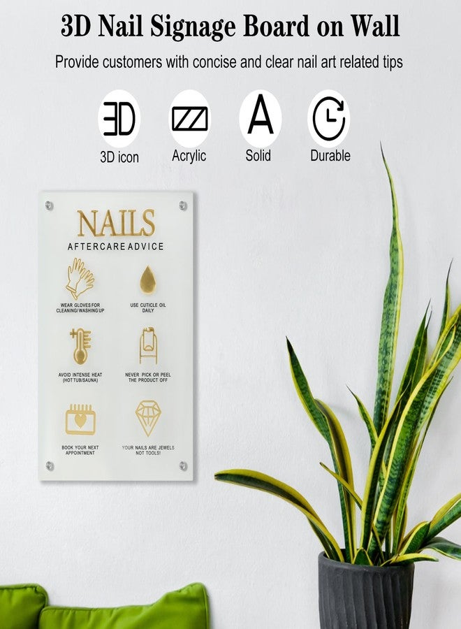 Ruetail 3D Nail salon signage on wall nail instructions aftercare acrylic sign advice for nail tech room wall decor manicure business supplies essential nail tech must haves display board Cleargold - Image 2