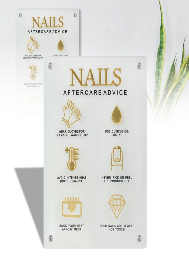Ruetail 3D Nail salon signage on wall nail instructions aftercare acrylic sign advice for nail tech room wall decor manicure business supplies essential nail tech must haves display board Cleargold - Image 1