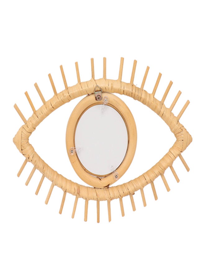 Eye Shaped Wall Mirror, Rattan Eye Mirror Symbolic Elegant Crafted Ornaments for Home Hotel Bathroom Decoration - Image 4