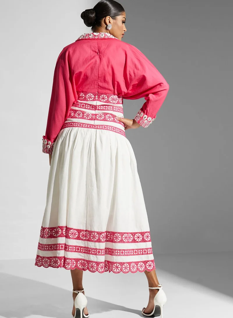 Threadz by Ajooni Surplice Neck Printed Dress