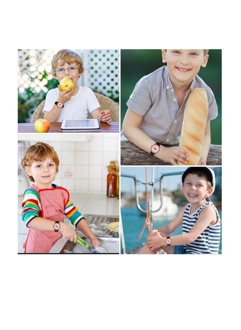 SOLARAE Kids Analog Watch Boys Girls, Age 3-12 Kids Wrist Watch with Soft Strap 30M Waterproof Learning Time Easy to Read Watches, Learning Time and Easy to Read, Minimalist Color Matching Wrist Watch - Image 2