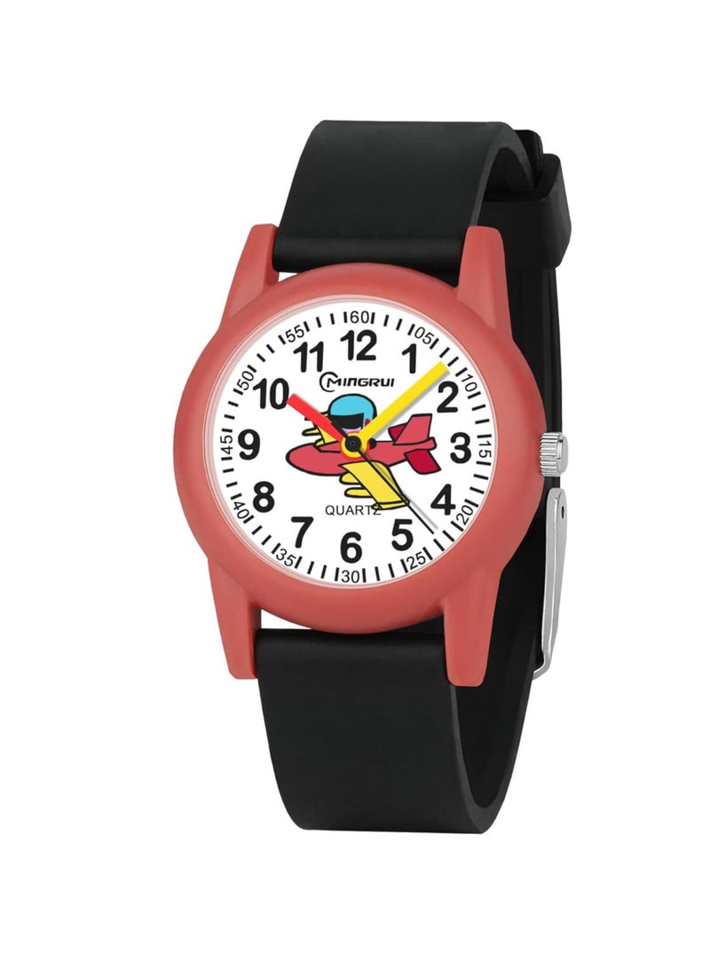 SOLARAE Kids Analog Watch Boys Girls, Age 3-12 Kids Wrist Watch with Soft Strap 30M Waterproof Learning Time Easy to Read Watches, Learning Time and Easy to Read, Minimalist Color Matching Wrist Watch - Image 1