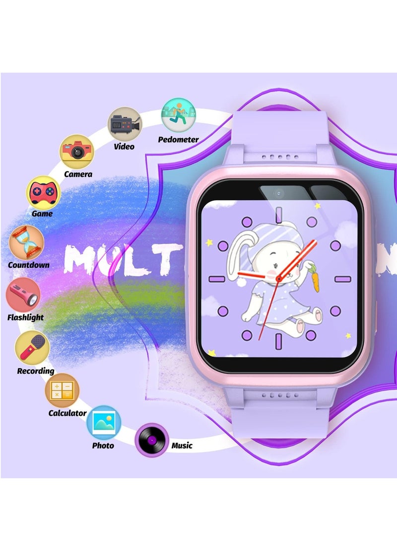 إيفرين ساعة ذكية للأطفال للبنات، هدايا للفتيات من سن 3 إلى 10 سنوات، ساعة ذكية بشاشة تعمل باللمس مزودة بكاميرا مزدوجة للأطفال مع مشغل موسيقى، ألعاب تعليمية للأطفال الصغار، هدية عيد ميلاد للفتيات من سن 6 إلى 8 سنوات - Image 2