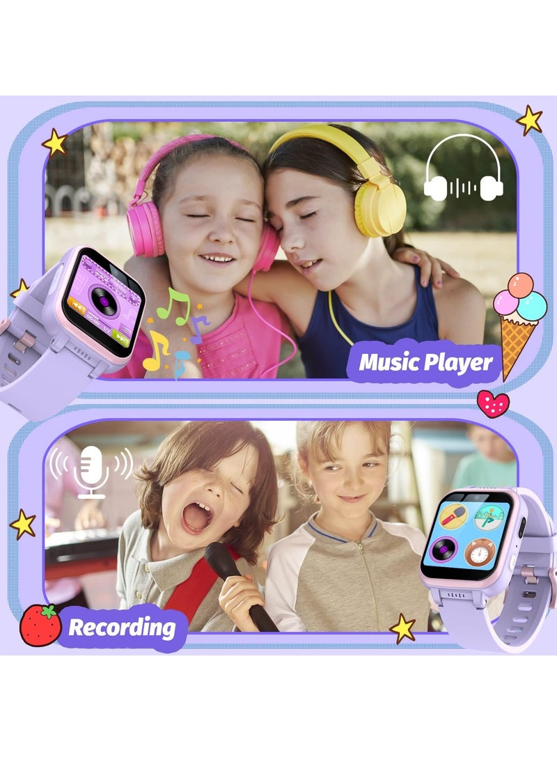 إيفرين ساعة ذكية للأطفال للبنات، هدايا للفتيات من سن 3 إلى 10 سنوات، ساعة ذكية بشاشة تعمل باللمس مزودة بكاميرا مزدوجة للأطفال مع مشغل موسيقى، ألعاب تعليمية للأطفال الصغار، هدية عيد ميلاد للفتيات من سن 6 إلى 8 سنوات - Image 5