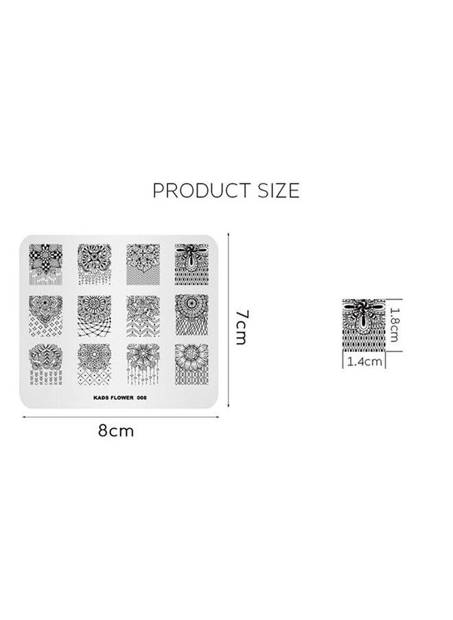 Rolabling Stamping Plate For Nail Flower Pattern Nail Art Stamping Plate Image Template Nail Art Decoration Tool Diy Manicure Template Nail Polish Printer Transfer (Color2)  - Image 4