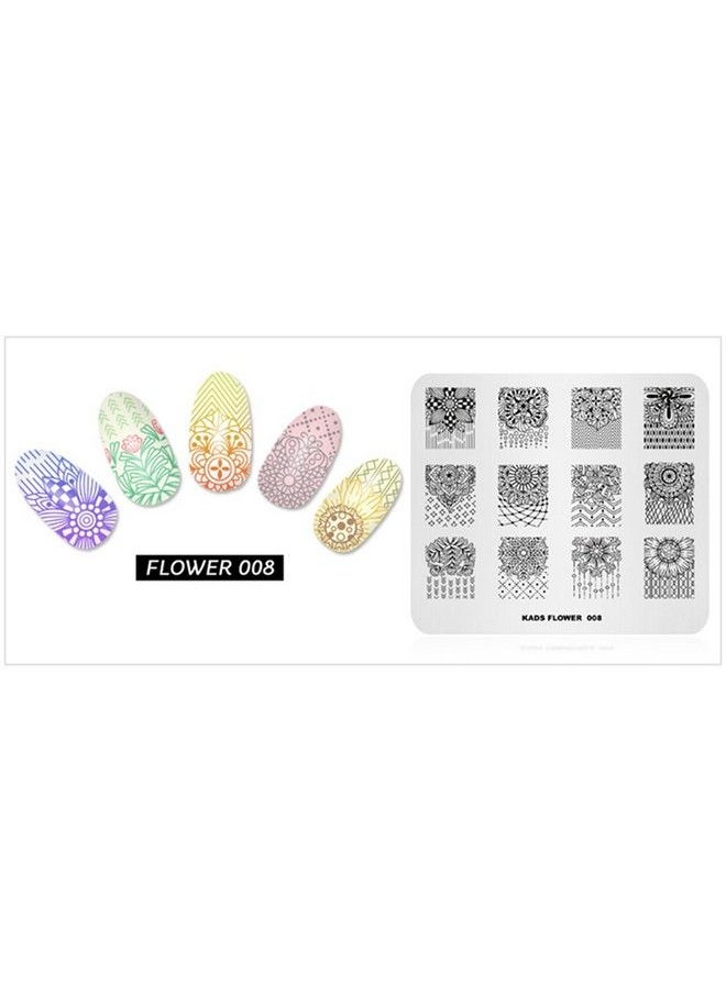Rolabling Stamping Plate For Nail Flower Pattern Nail Art Stamping Plate Image Template Nail Art Decoration Tool Diy Manicure Template Nail Polish Printer Transfer (Color2)  - Image 3