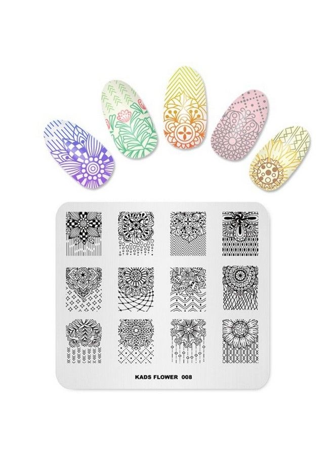 Rolabling Stamping Plate For Nail Flower Pattern Nail Art Stamping Plate Image Template Nail Art Decoration Tool Diy Manicure Template Nail Polish Printer Transfer (Color2)  - Image 2