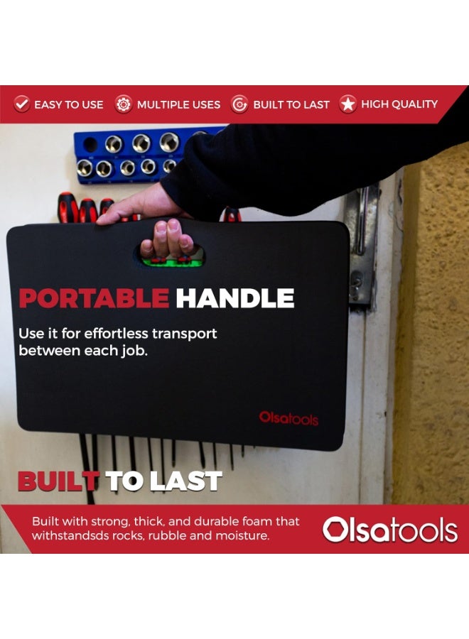 Olsa Tools وسادة الركوع من أدوات أولسا | وسادات حماية الركبة | حصيرة العمل للركوع | حصيرة تحت السيارة | وسادة الزحف | وسادة العمل | وسادة فوم | 18" x 11" x 1" - Image 4