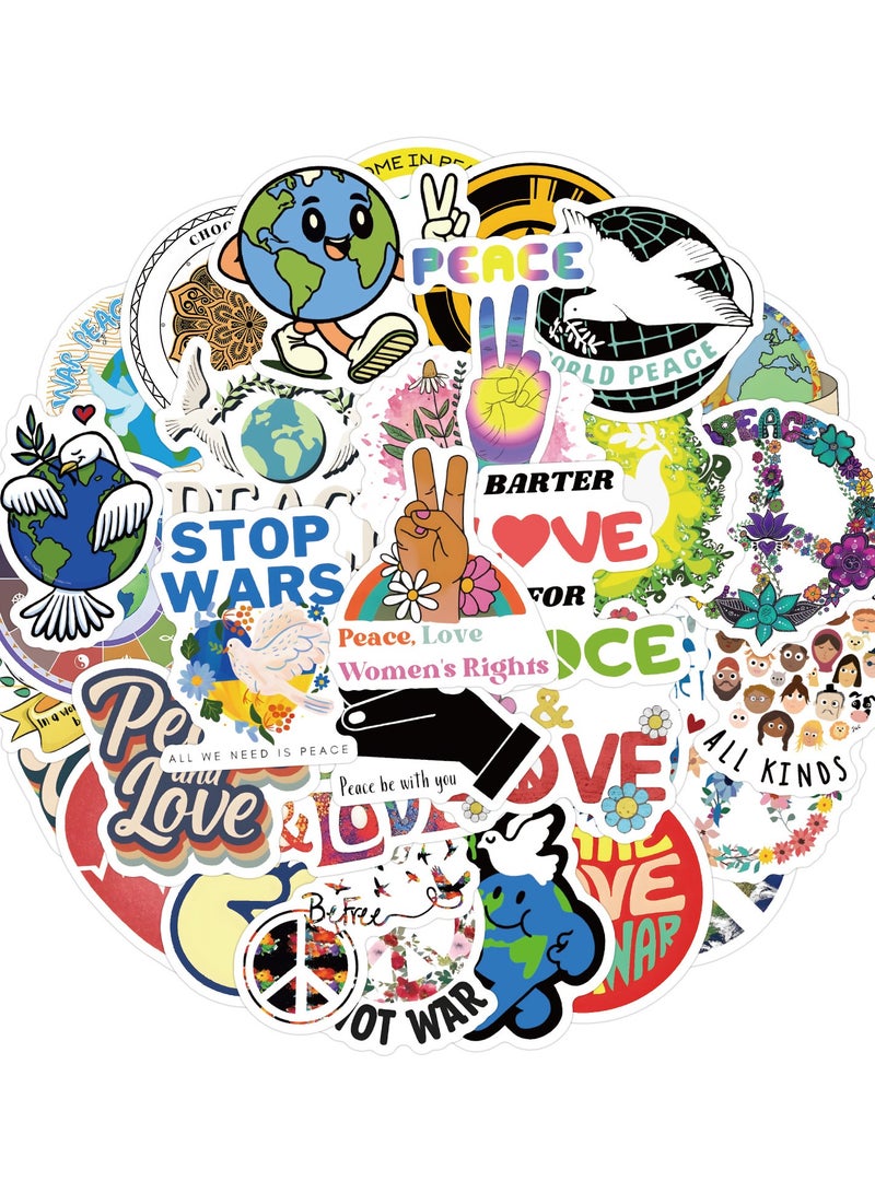 60 قطعة من ملصقات الحب والسلام مقاومة للماء للهاتف المحمول والكمبيوتر المحمول