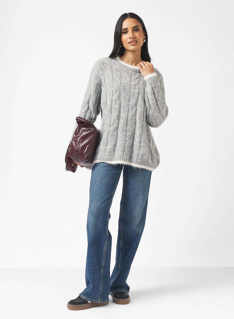 Ginger Chunky Cable Knit Sweater - Image 4