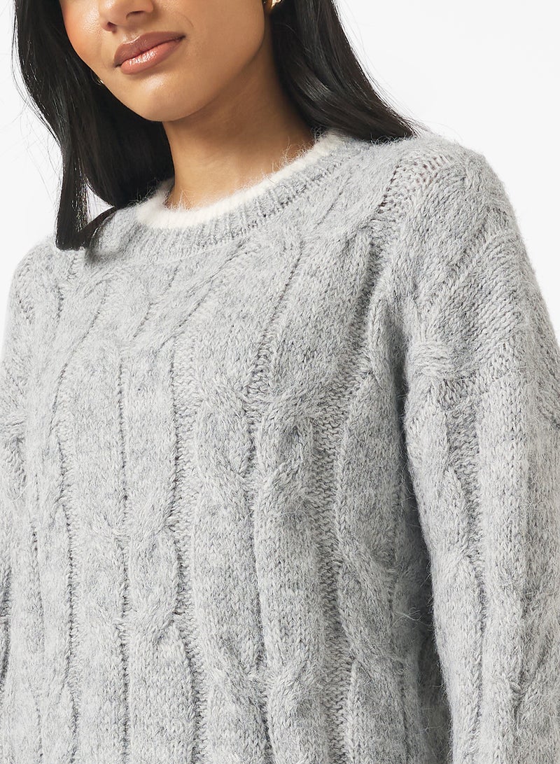Ginger Chunky Cable Knit Sweater - Image 3