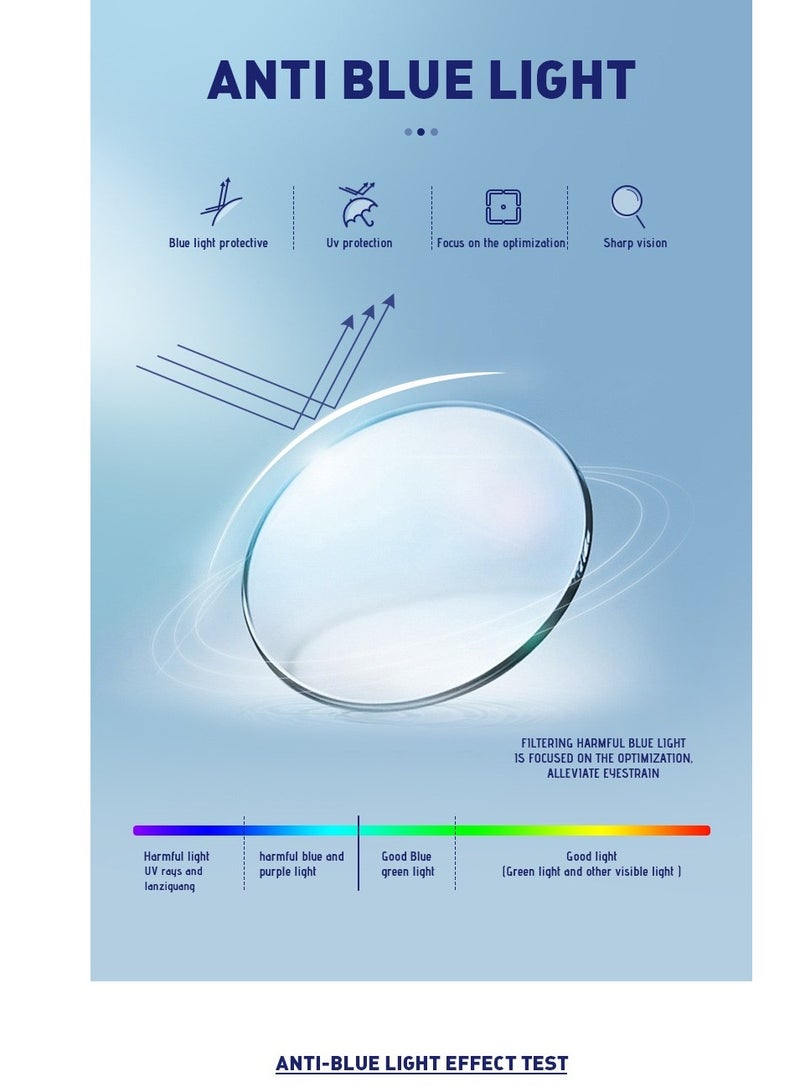 GUDOO Blue Light Glasses for Men Women Round Clear Lens Blue Light Blocking Glasses Anti Eye Strain Computer Gaming TV - Image 5
