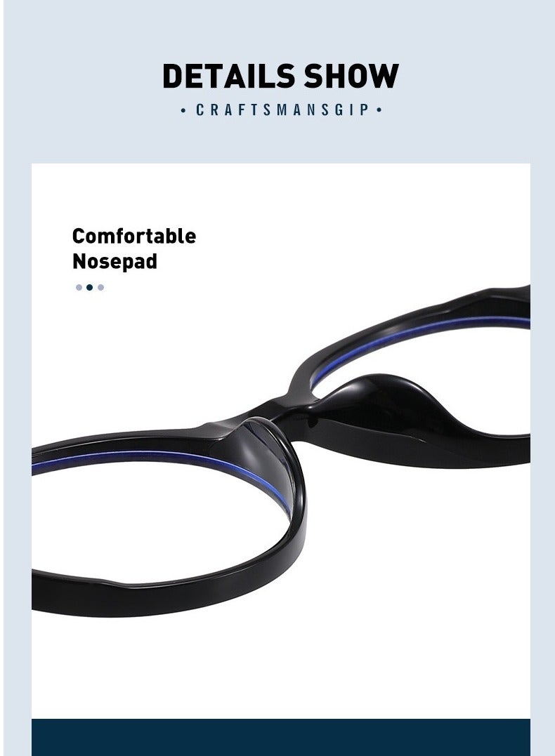 GUDOO Blue Light Glasses for Men Women Round Clear Lens Blue Light Blocking Glasses Anti Eye Strain Computer Gaming TV - Image 2
