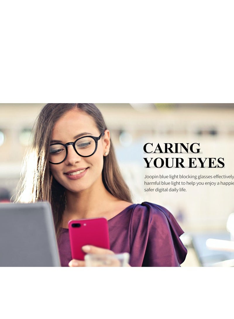GUDOO Blue Light Glasses for Men Women Round Clear Lens Blue Light Blocking Glasses Anti Eye Strain Computer Gaming TV - Image 3