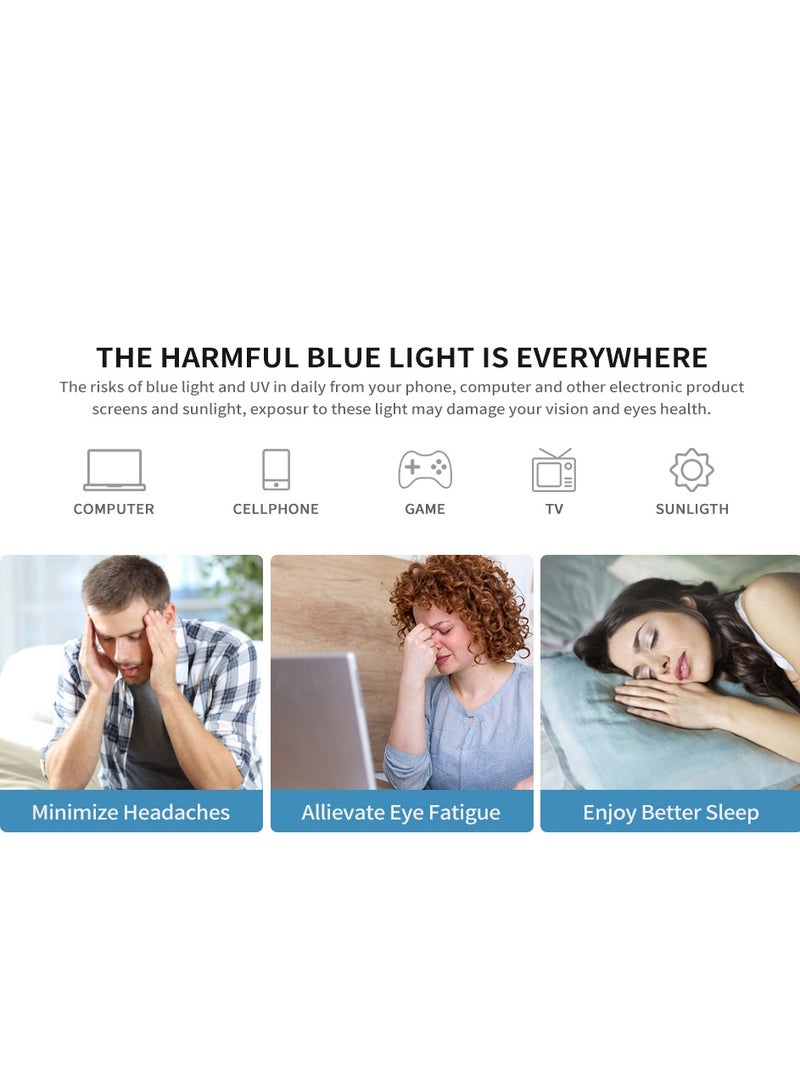 GUDOO Blue Light Glasses for Men Women Round Clear Lens Blue Light Blocking Glasses Anti Eye Strain Computer Gaming TV - Image 4