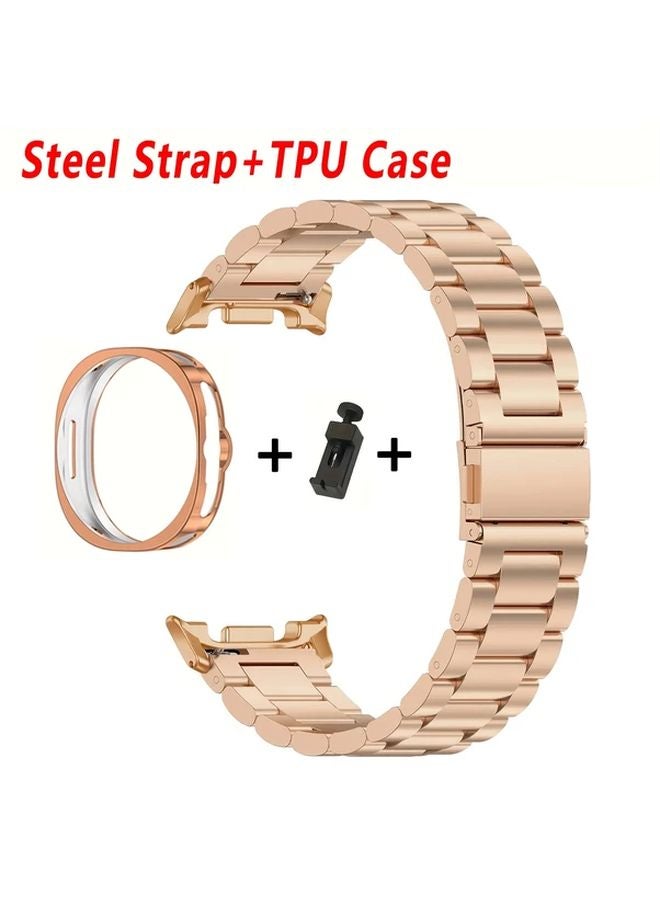Stainless Steel Bracelet and TPU Case for Galaxy Watch 8 44mm Silvery - Image 1